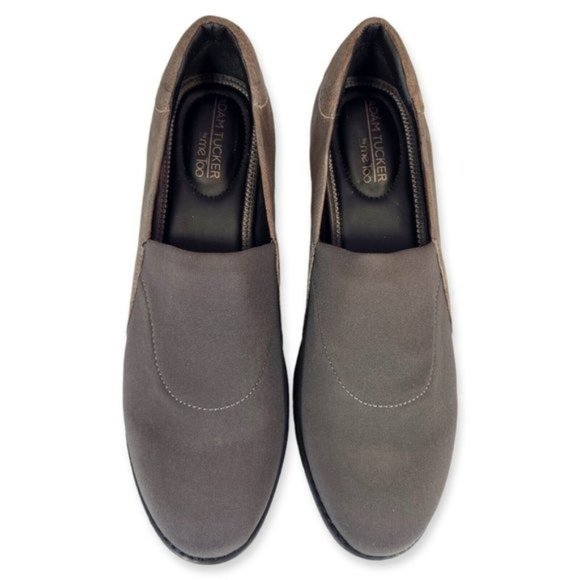 Adam Tucker Me Too Nolte Wedge Loafers NEW Sz 9 Charcoal Slip On Comfort Shoes. - Picture 3 of 9